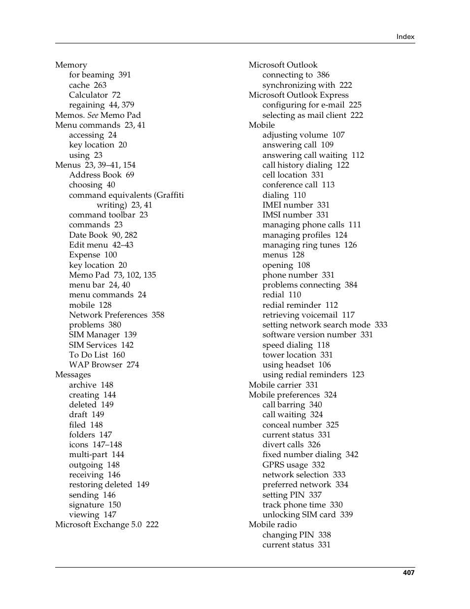 Palm Tungsten W User Manual | Page 421 / 428