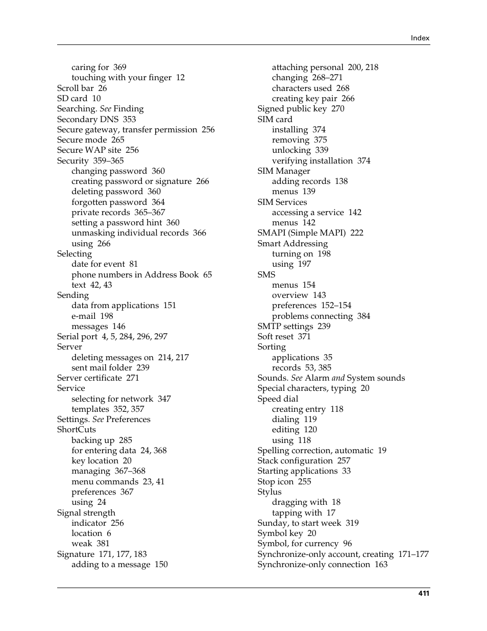 Palm Tungsten W User Manual | Page 425 / 428