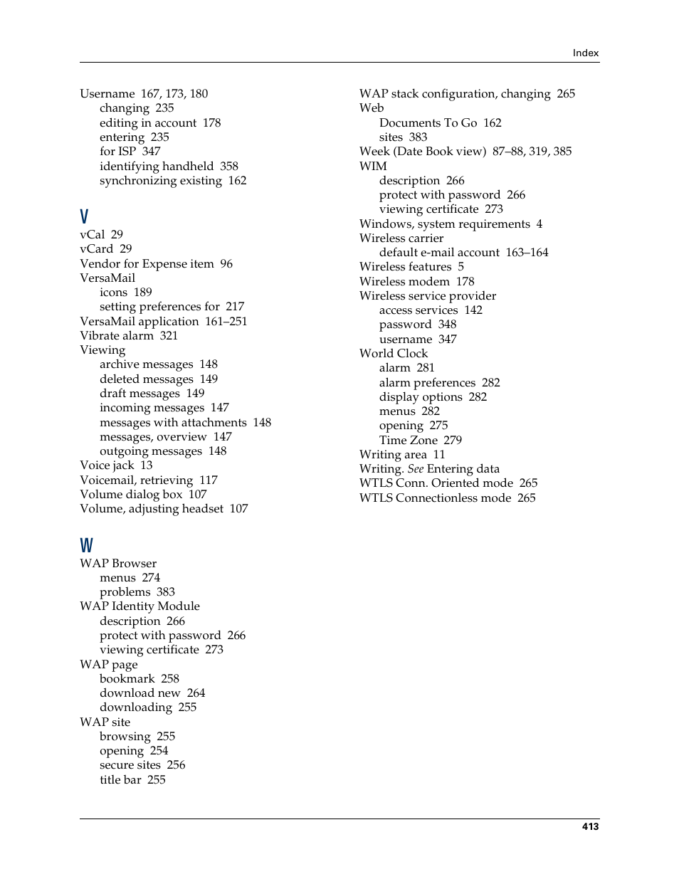 Palm Tungsten W User Manual | Page 427 / 428