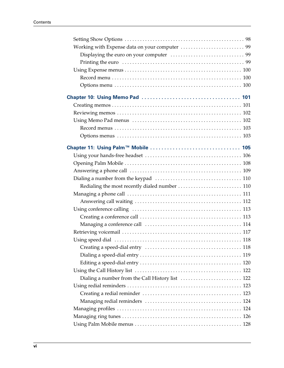 Palm Tungsten W User Manual | Page 6 / 428