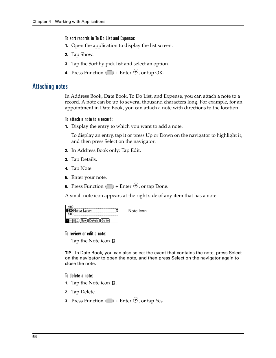 Attaching notes | Palm Tungsten W User Manual | Page 68 / 428