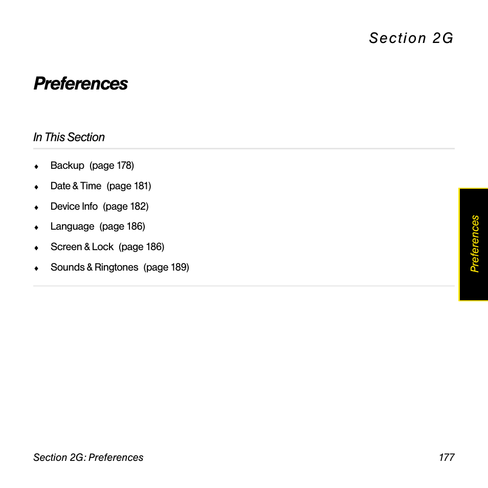 Preferences, 2g. preferences | Palm Pre User Manual | Page 177 / 344