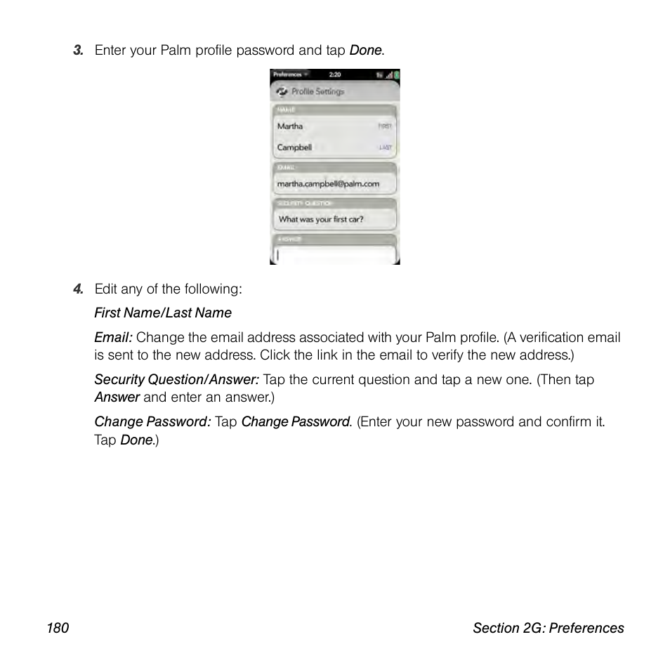 Palm Pre User Manual | Page 180 / 344