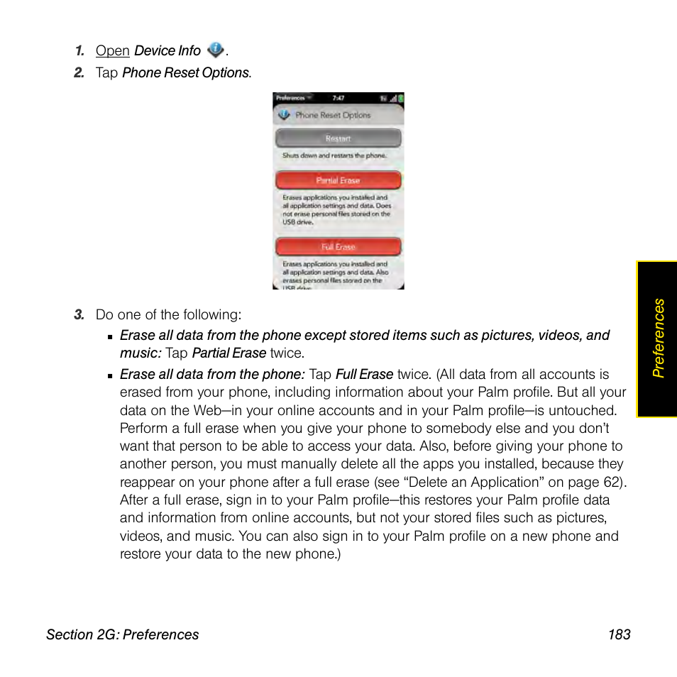 Palm Pre User Manual | Page 183 / 344