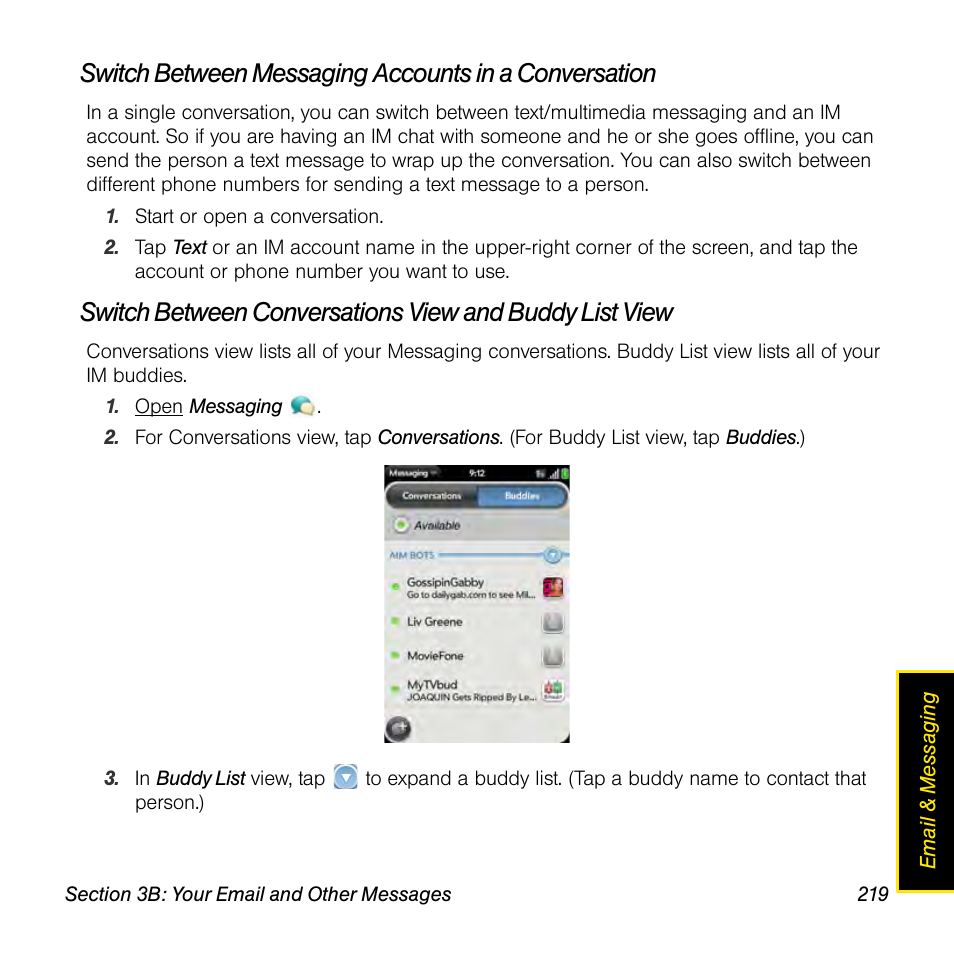Palm Pre User Manual | Page 219 / 344