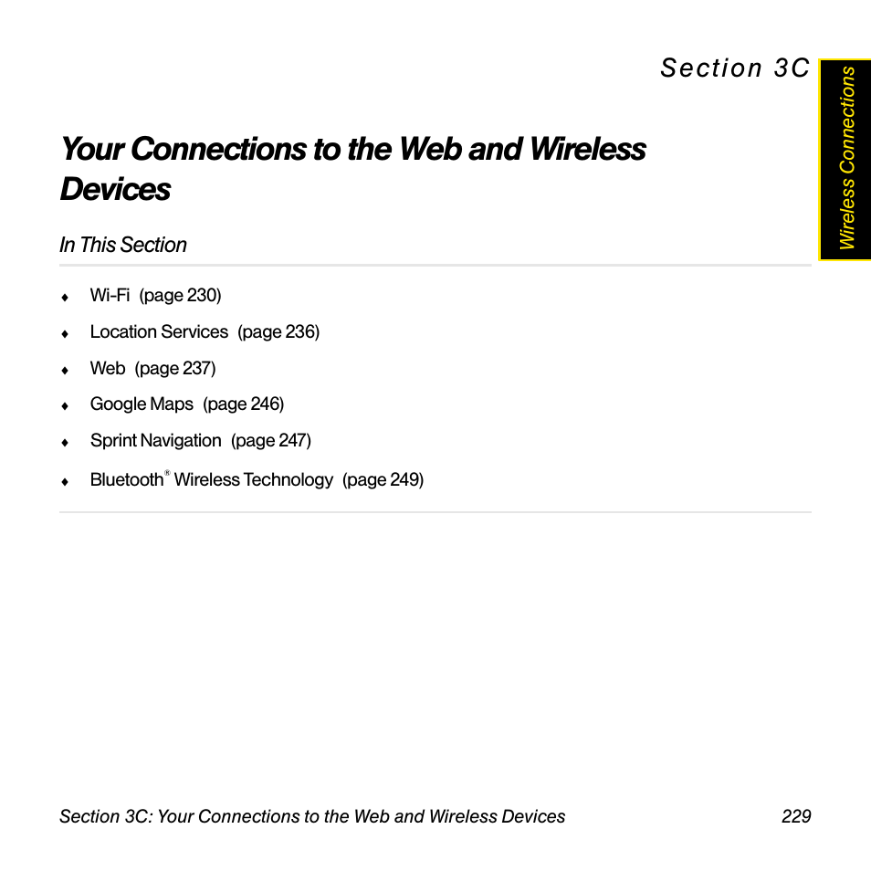 Your connections to the web and wireless devices | Palm Pre User Manual | Page 229 / 344