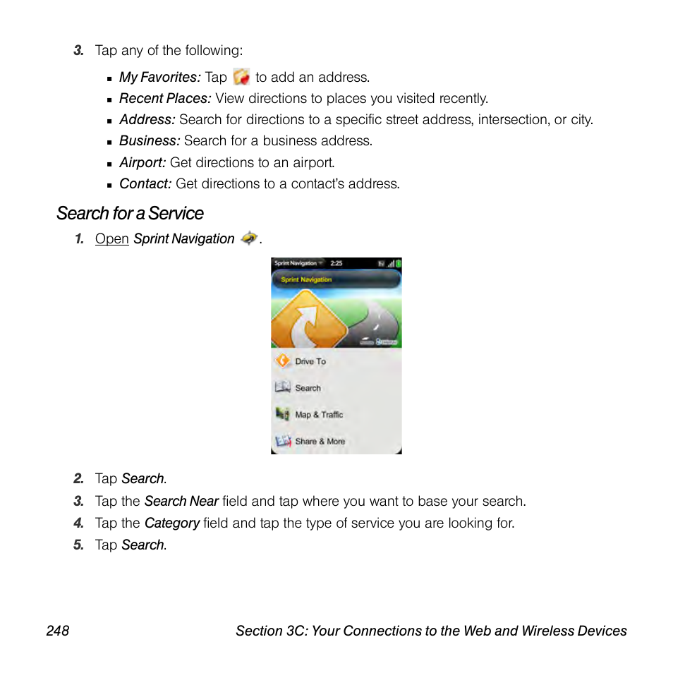 Search for a service | Palm Pre User Manual | Page 248 / 344