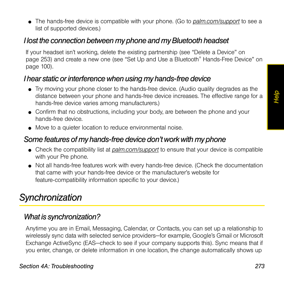 Synchronization, What is synchronization | Palm Pre User Manual | Page 273 / 344