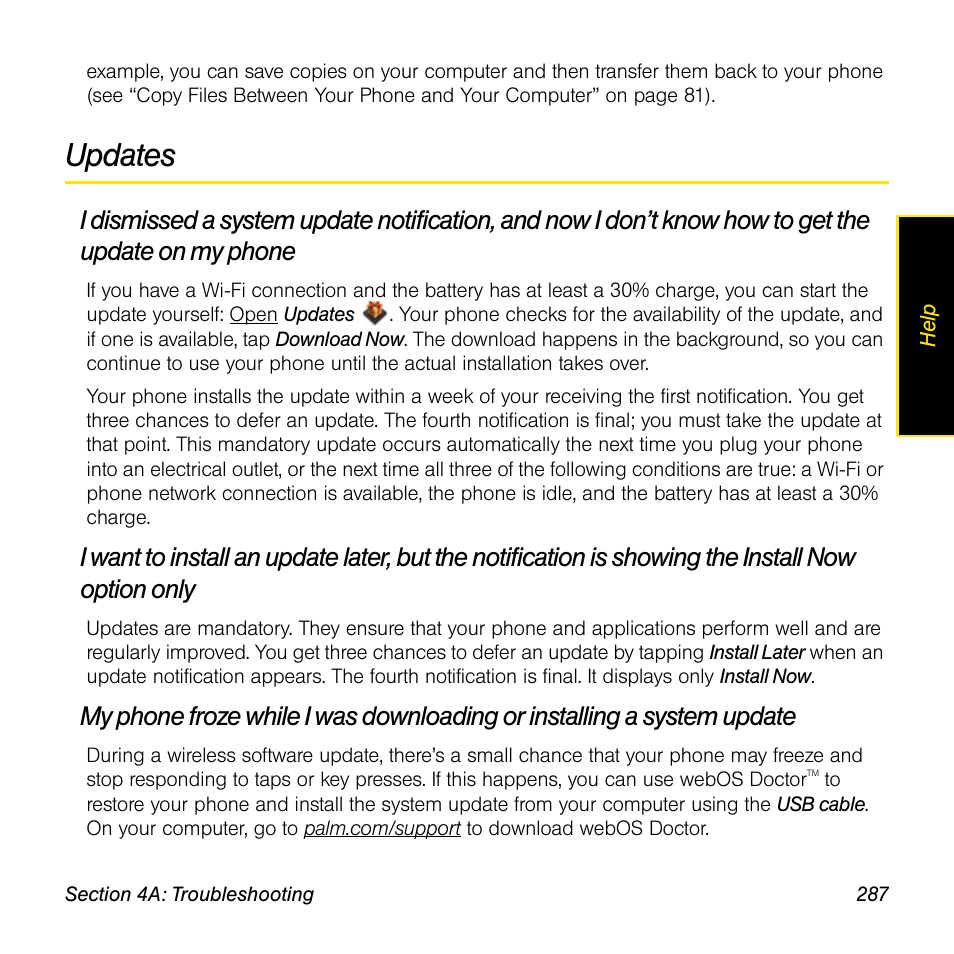 Updates | Palm Pre User Manual | Page 287 / 344
