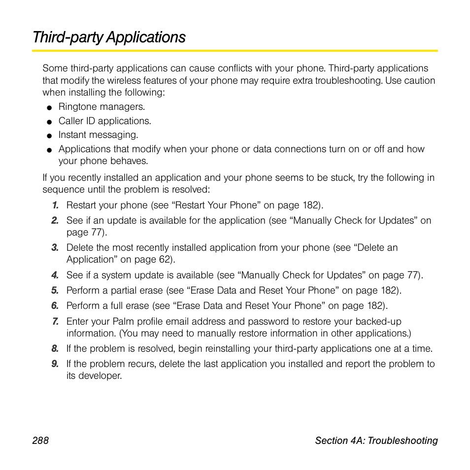 Third-party applications | Palm Pre User Manual | Page 288 / 344