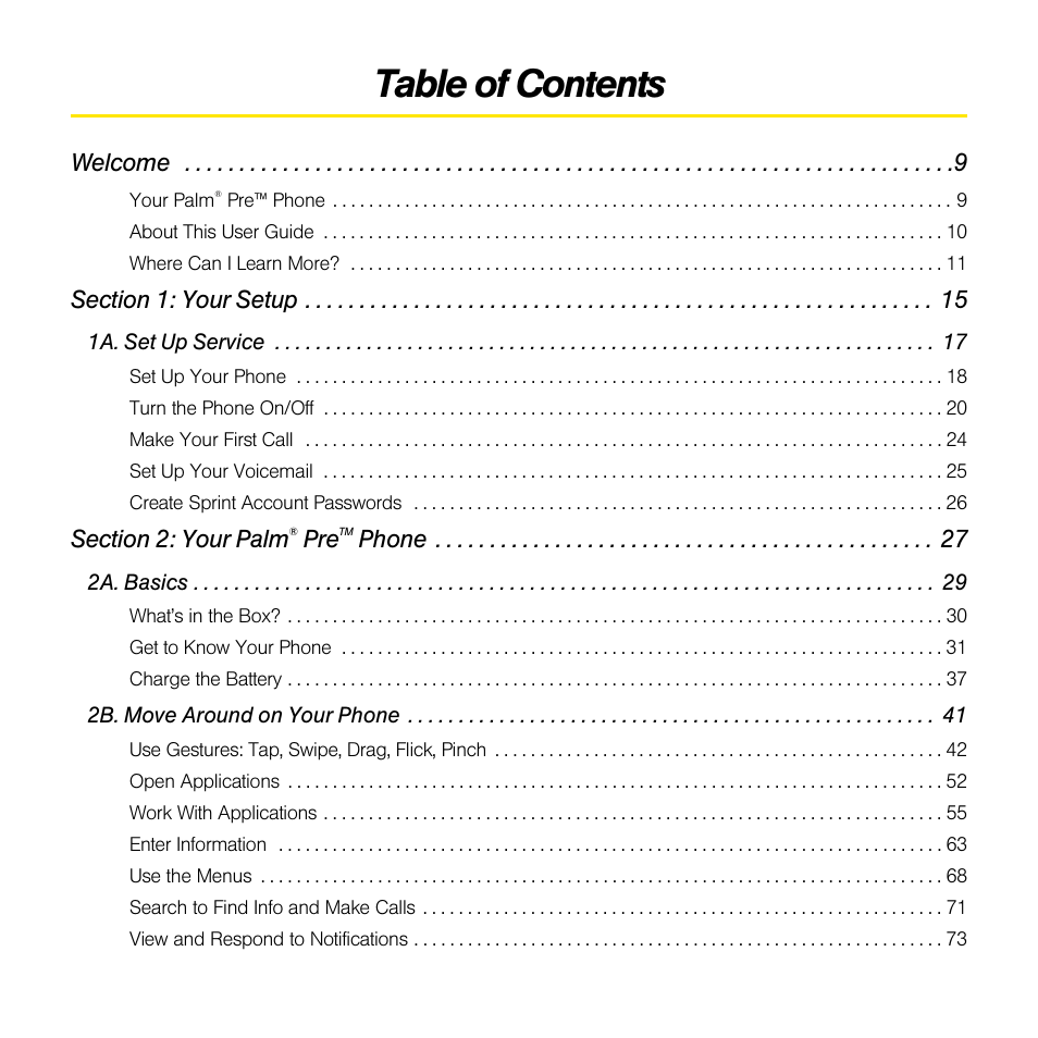 Palm Pre User Manual | Page 3 / 344