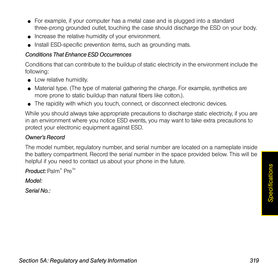 Palm Pre User Manual | Page 319 / 344