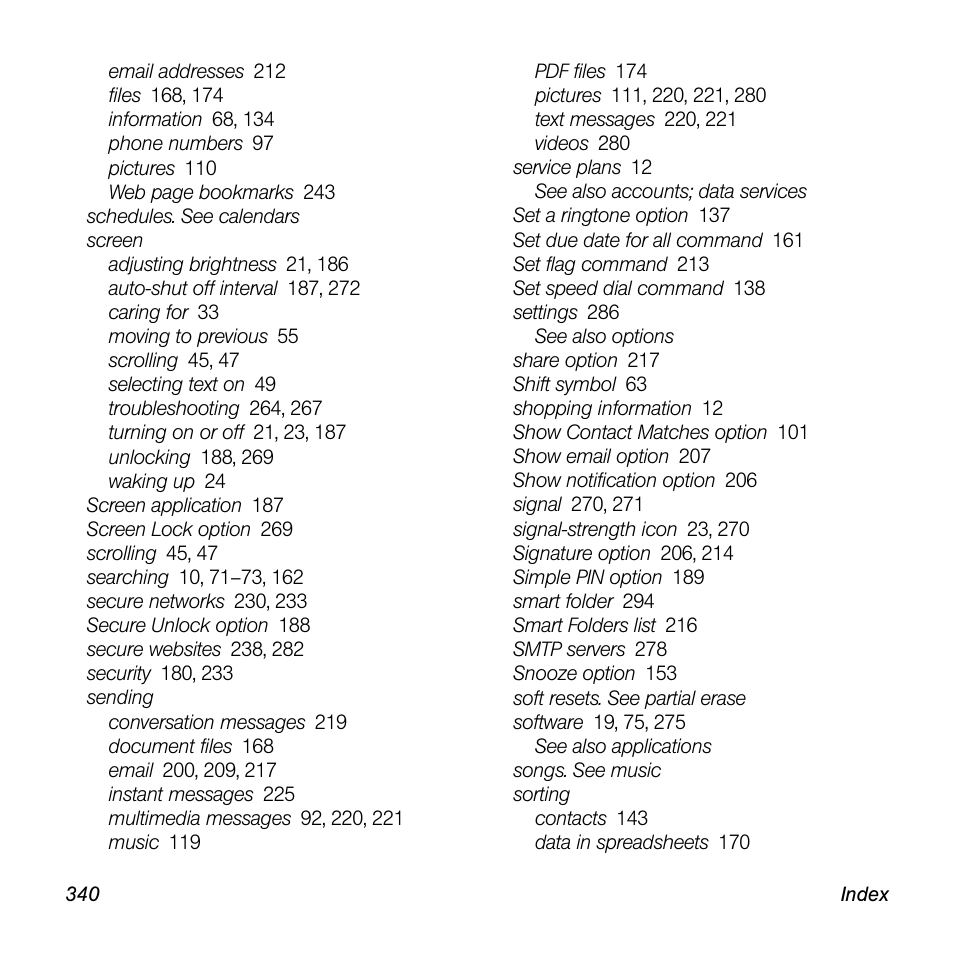 Palm Pre User Manual | Page 340 / 344