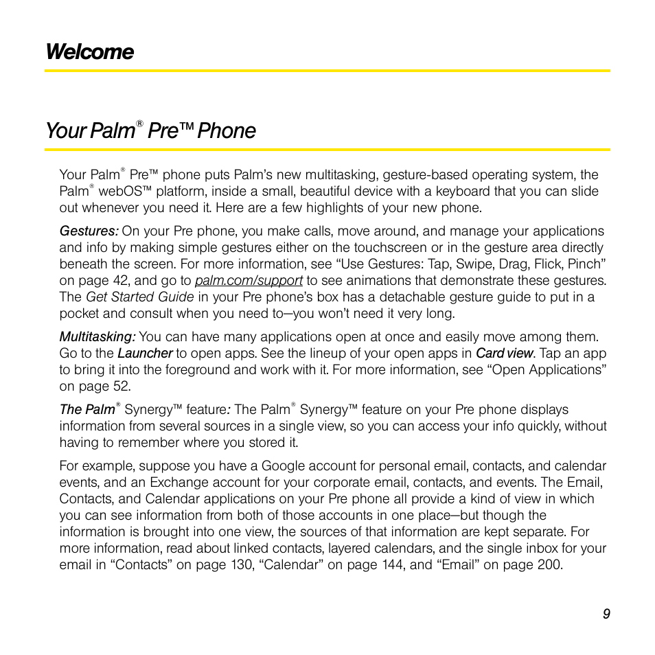 Palm Pre User Manual | Page 9 / 344