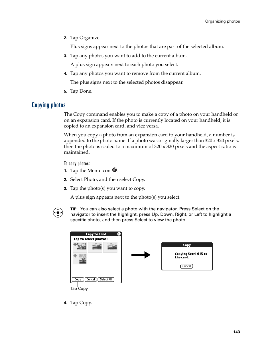 Copying photos, To copy photos | Palm TUNGSTEN T2 User Manual | Page 157 / 502