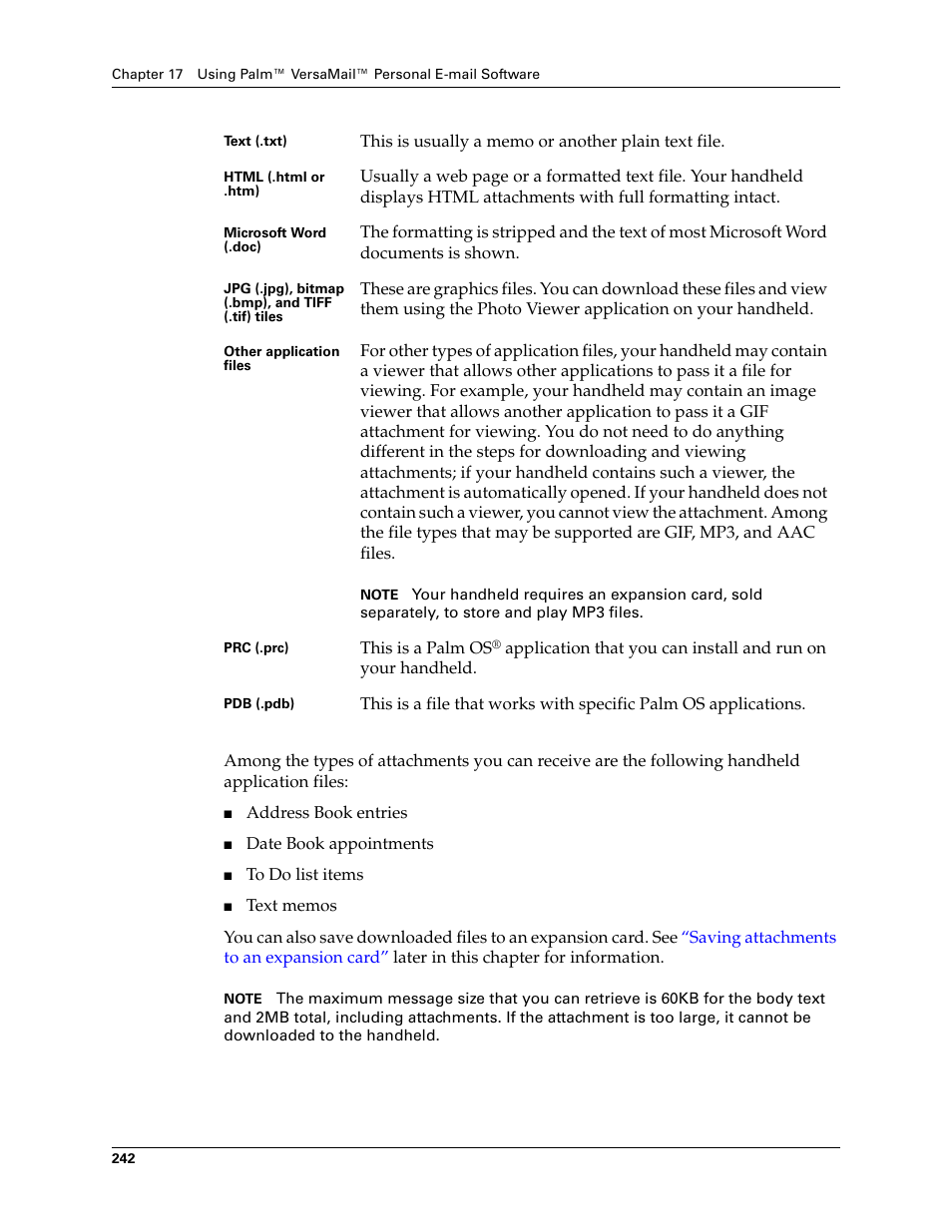 Palm TUNGSTEN T2 User Manual | Page 256 / 502