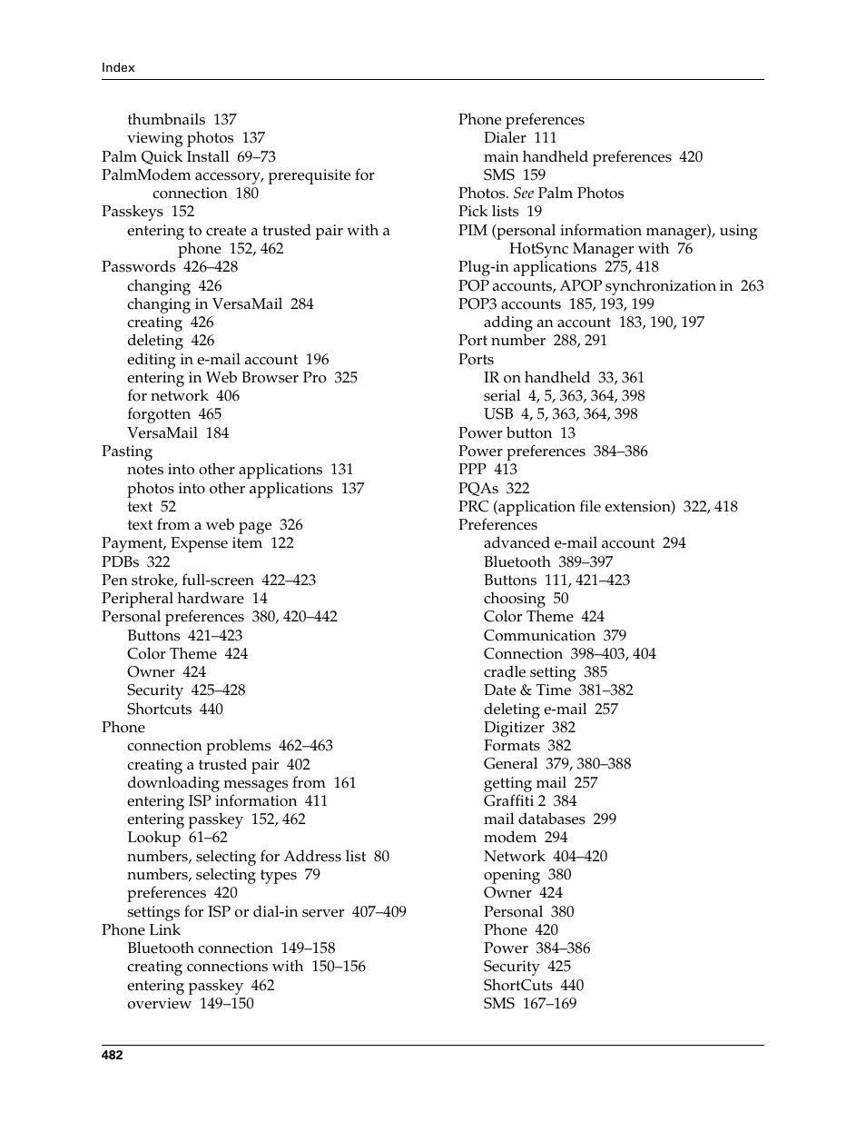 Palm TUNGSTEN T2 User Manual | Page 496 / 502