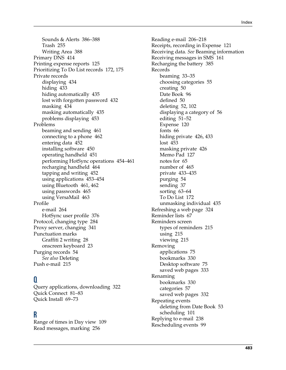 Palm TUNGSTEN T2 User Manual | Page 497 / 502