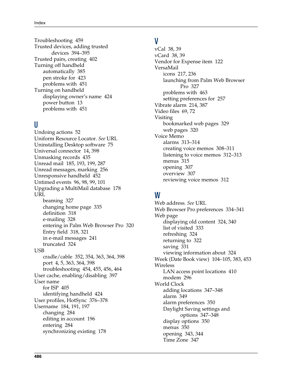 Palm TUNGSTEN T2 User Manual | Page 500 / 502