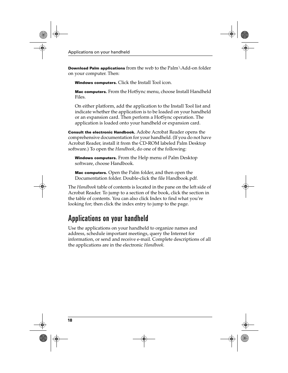 Applications on your handheld | Palm i700 User Manual | Page 22 / 34