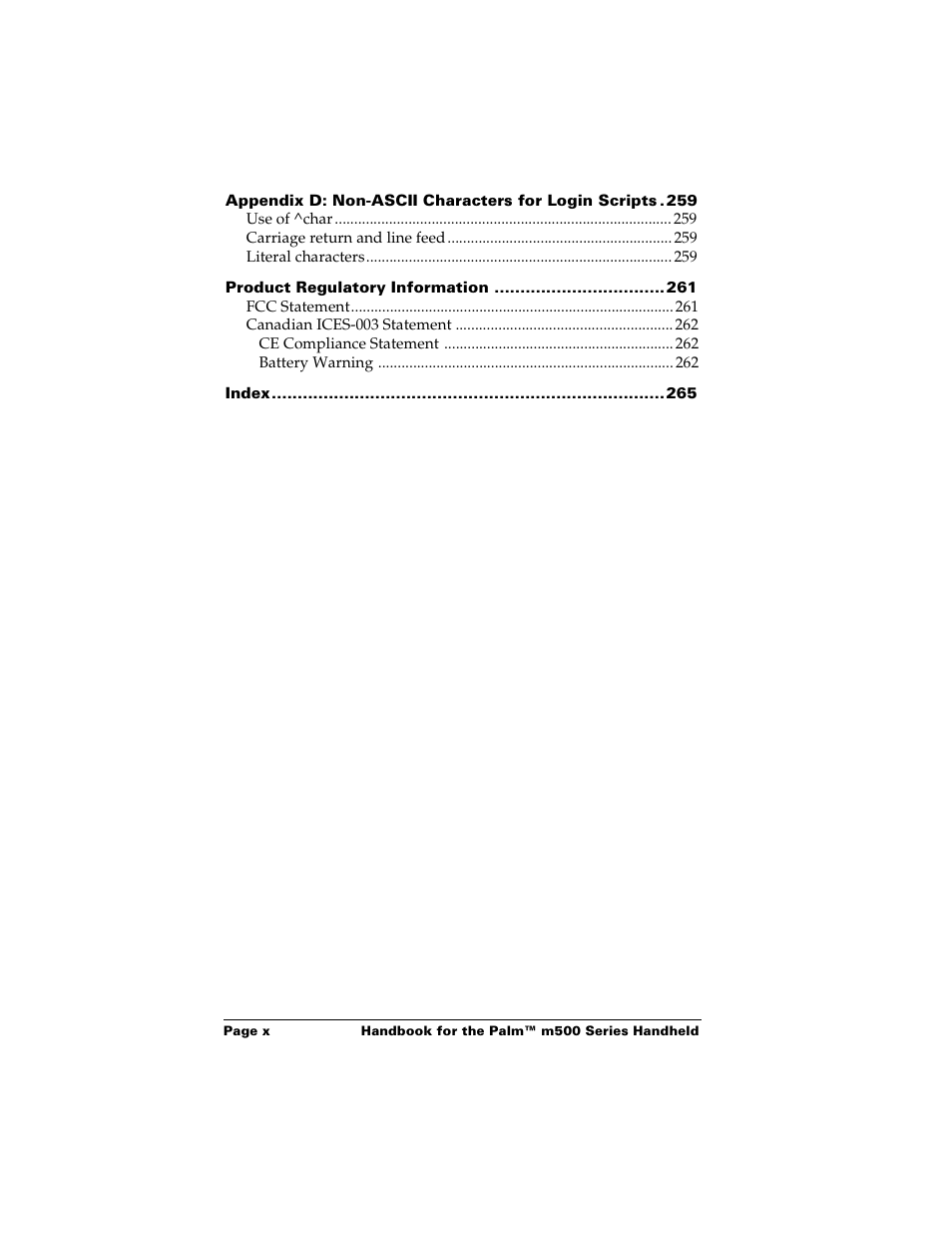 Palm m500 User Manual | Page 10 / 286