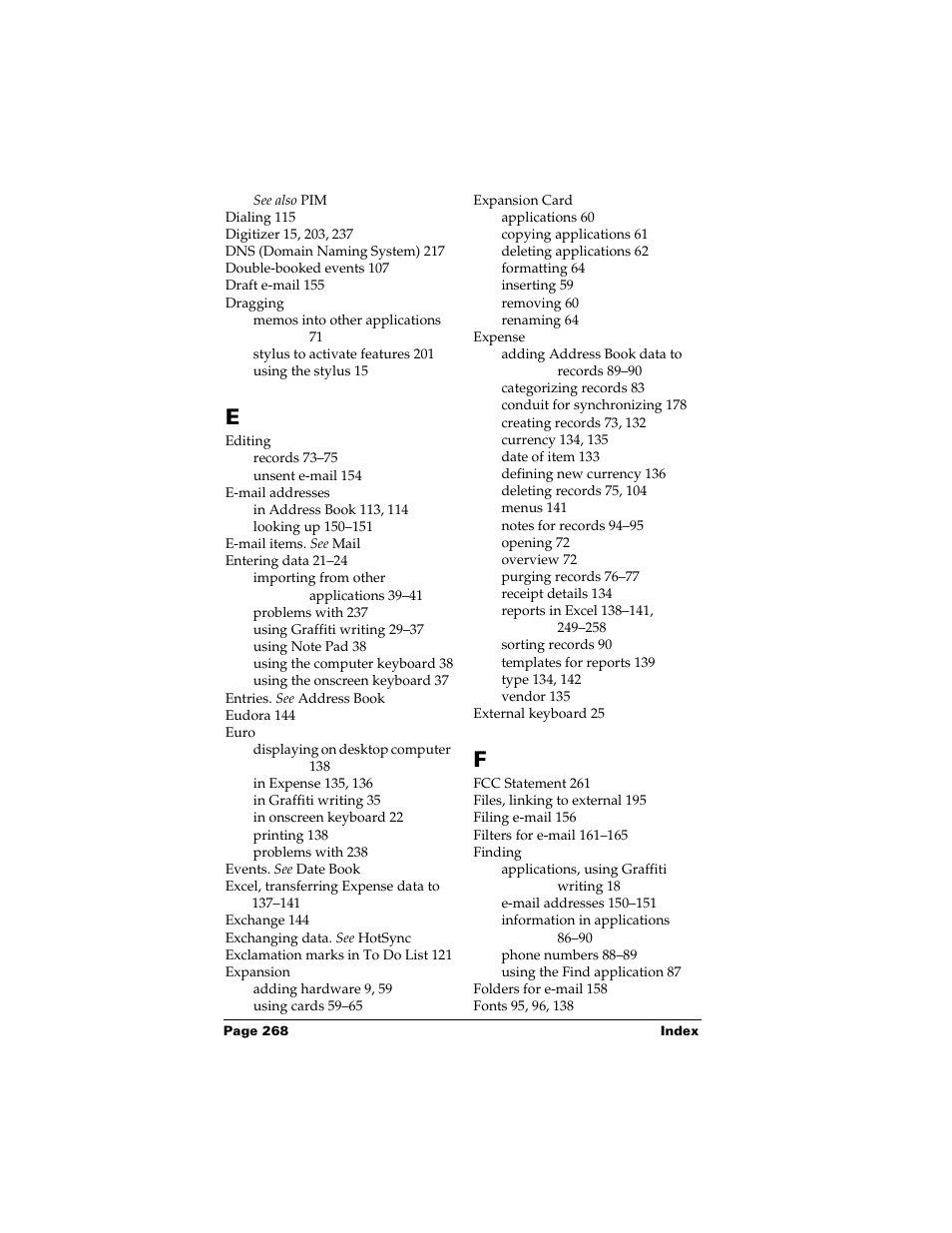 Palm m500 User Manual | Page 278 / 286