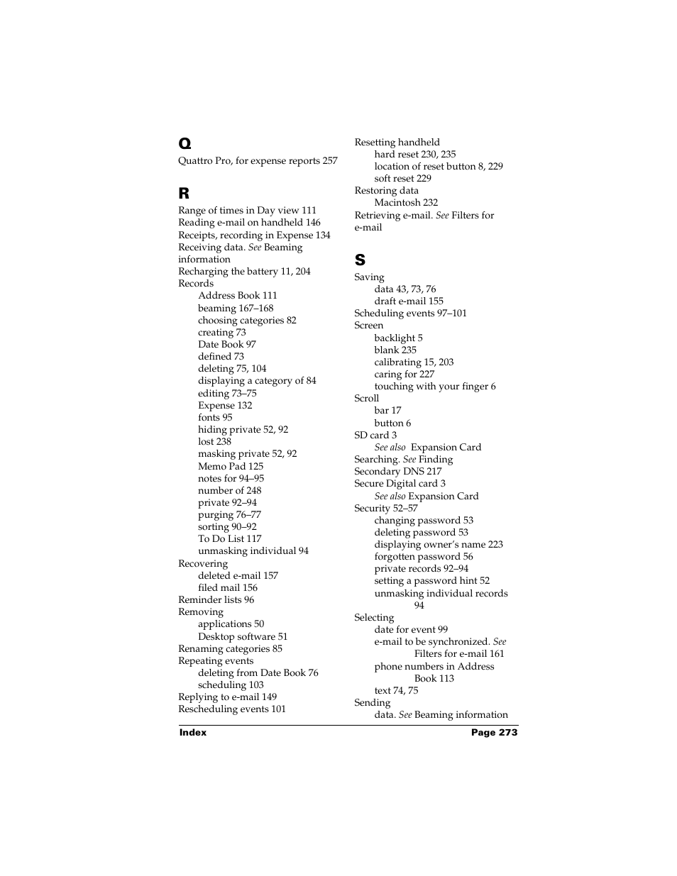 Palm m500 User Manual | Page 283 / 286