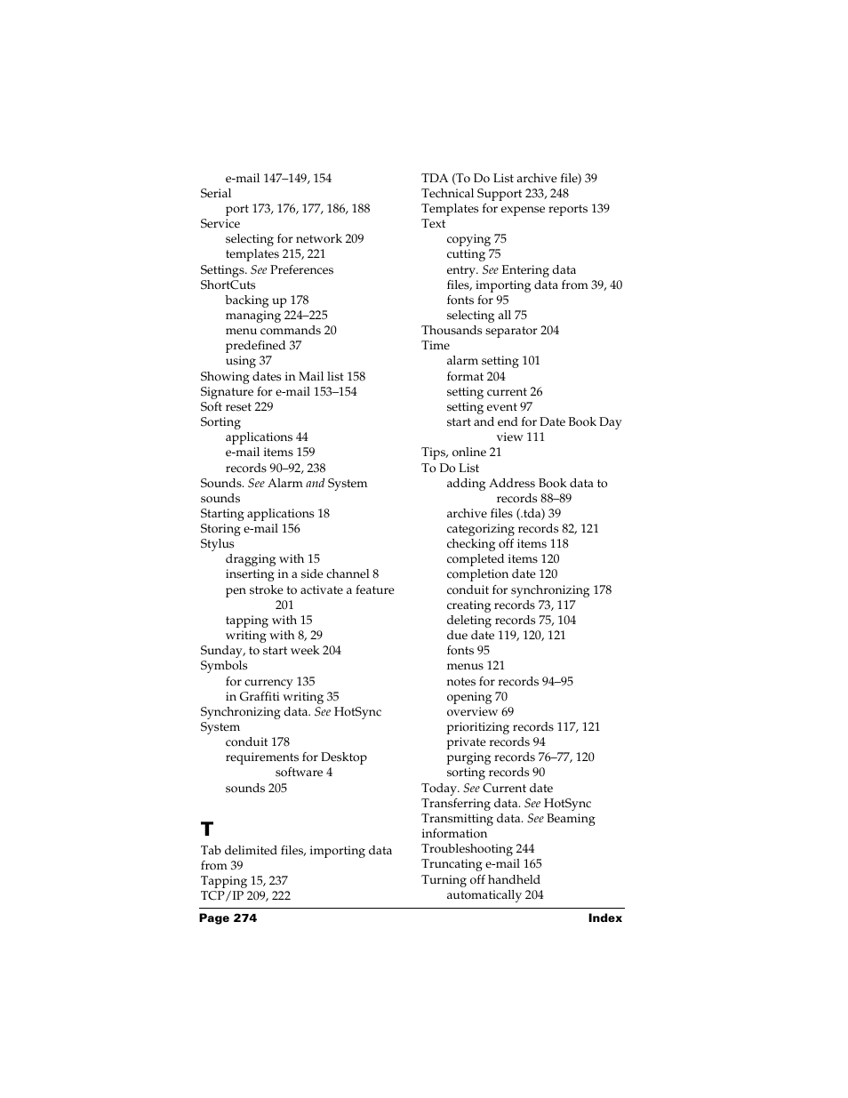 Palm m500 User Manual | Page 284 / 286