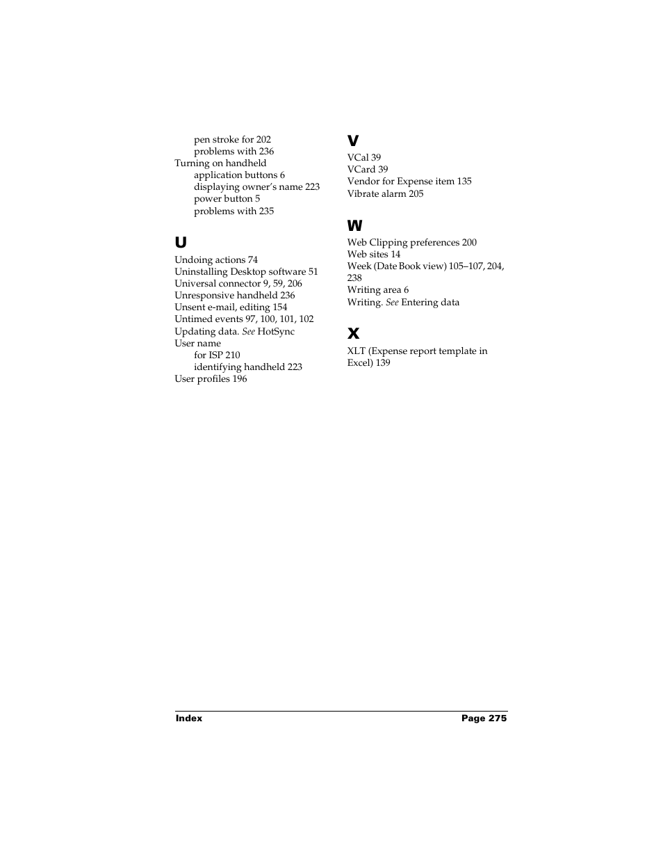 Palm m500 User Manual | Page 285 / 286