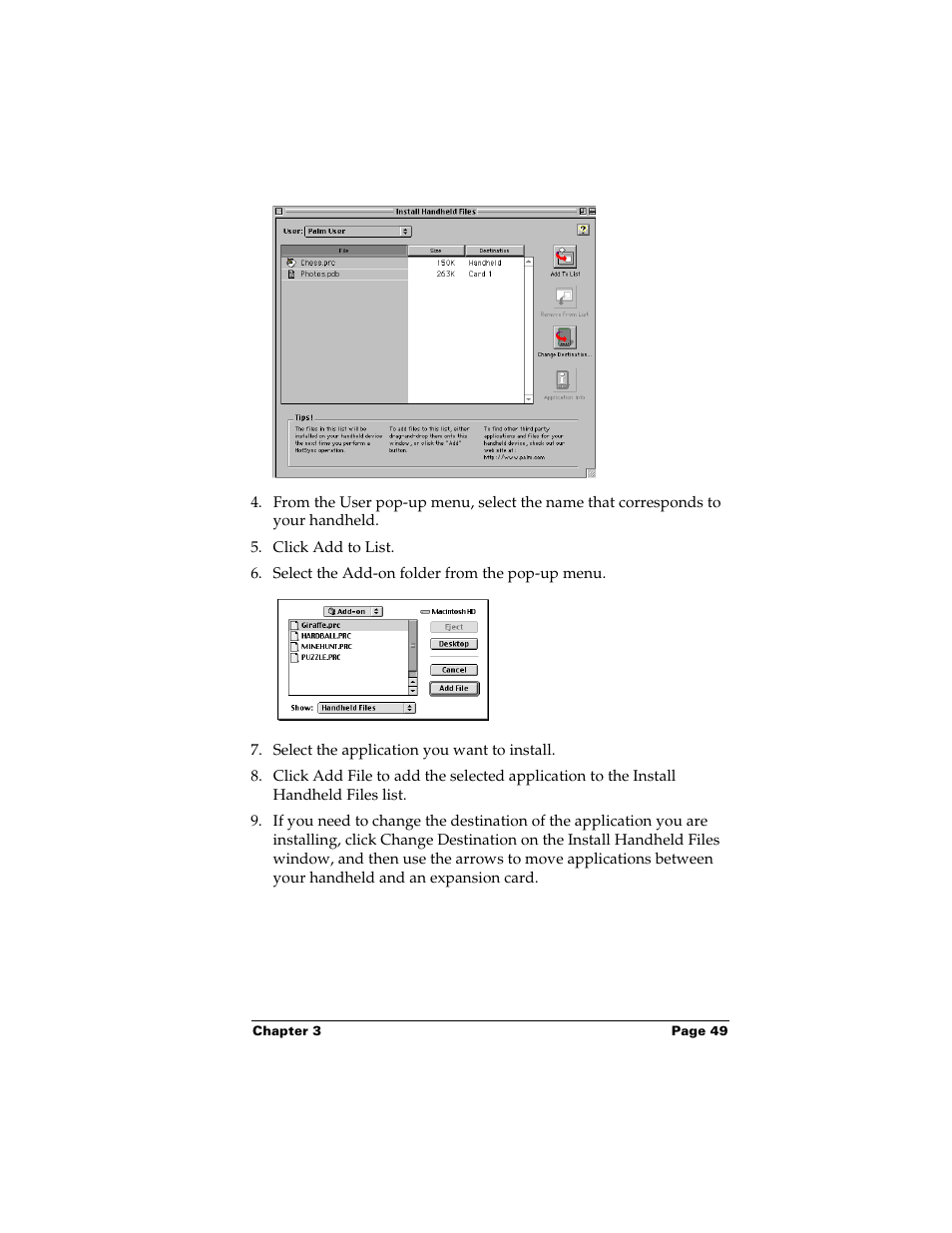 Palm m500 User Manual | Page 59 / 286