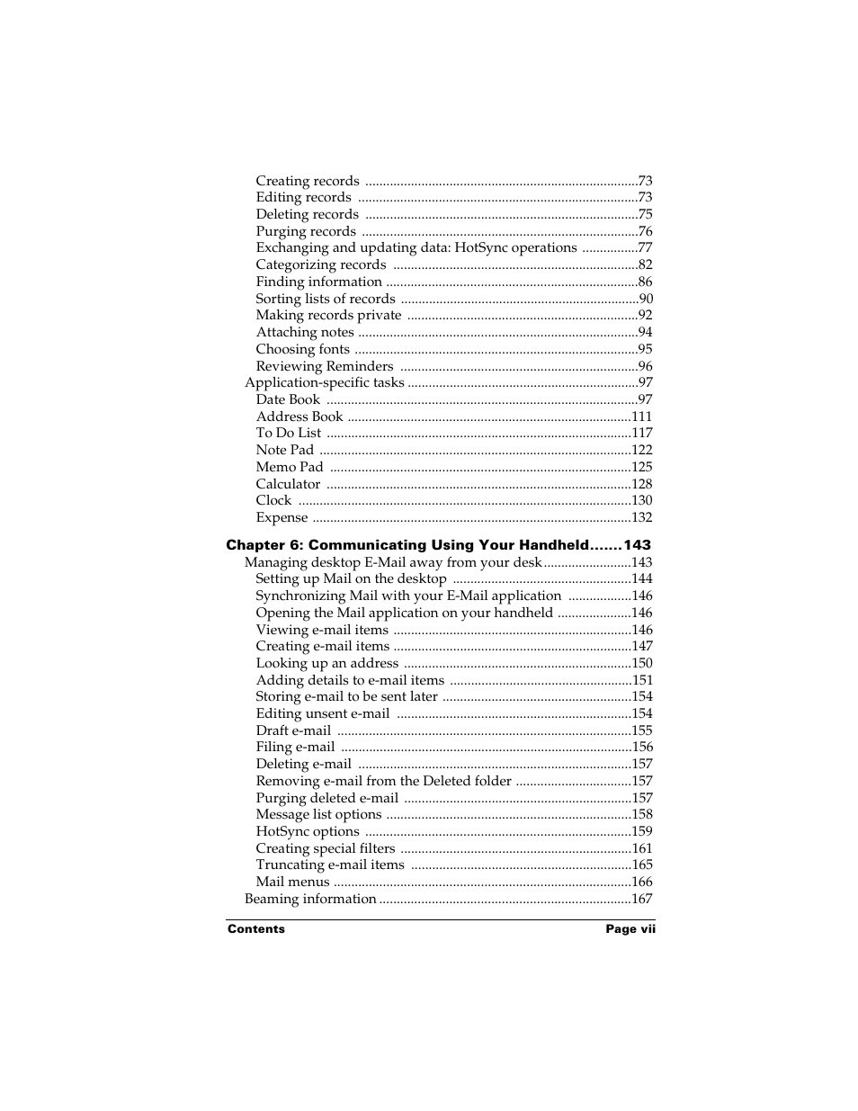 Palm m500 User Manual | Page 7 / 286