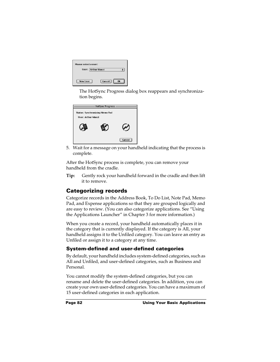 Categorizing records, System-defined and user-defined categories | Palm m500 User Manual | Page 92 / 286