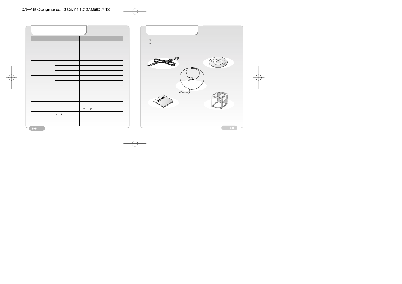 Accessories push, Technical specifications | Palm DAH-1500i User Manual | Page 7 / 40