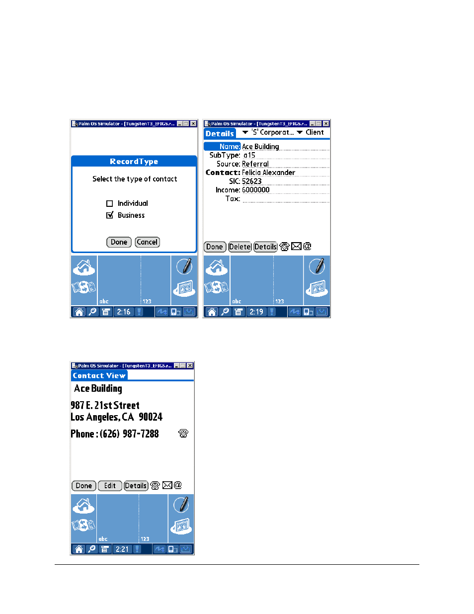 Creating a business contact record | Palm SmartOffice Mobile User Manual | Page 18 / 29