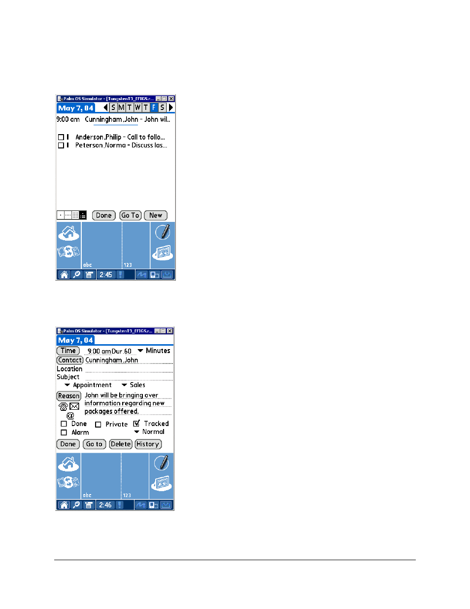 Agendaview, Adding an activity from the calendar | Palm SmartOffice Mobile User Manual | Page 22 / 29