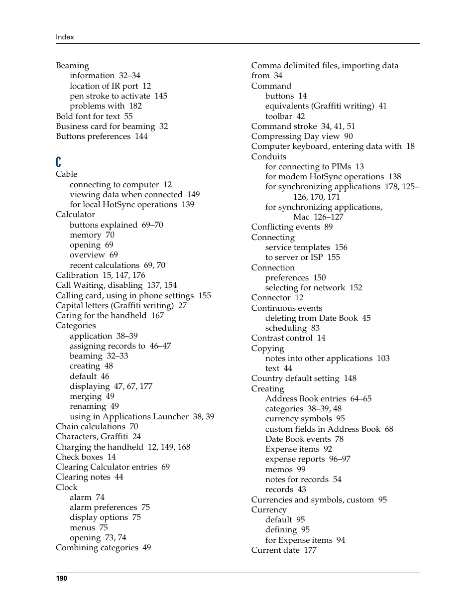 Palm Zire 21 User Manual | Page 200 / 208
