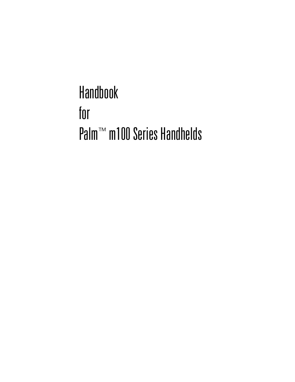 Palm Handhelds m100 User Manual | 219 pages