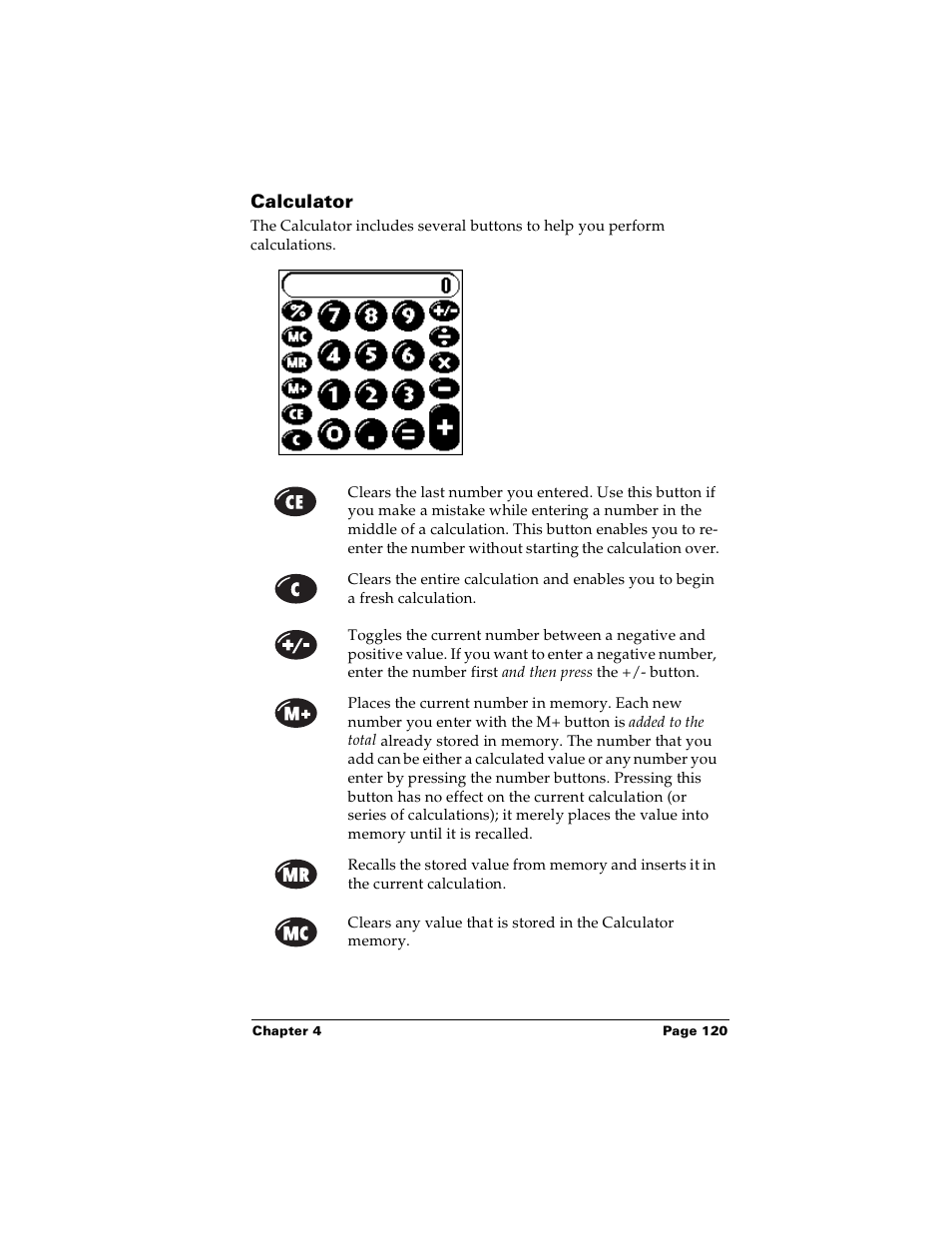 Calculator | Palm Handhelds m100 User Manual | Page 127 / 219