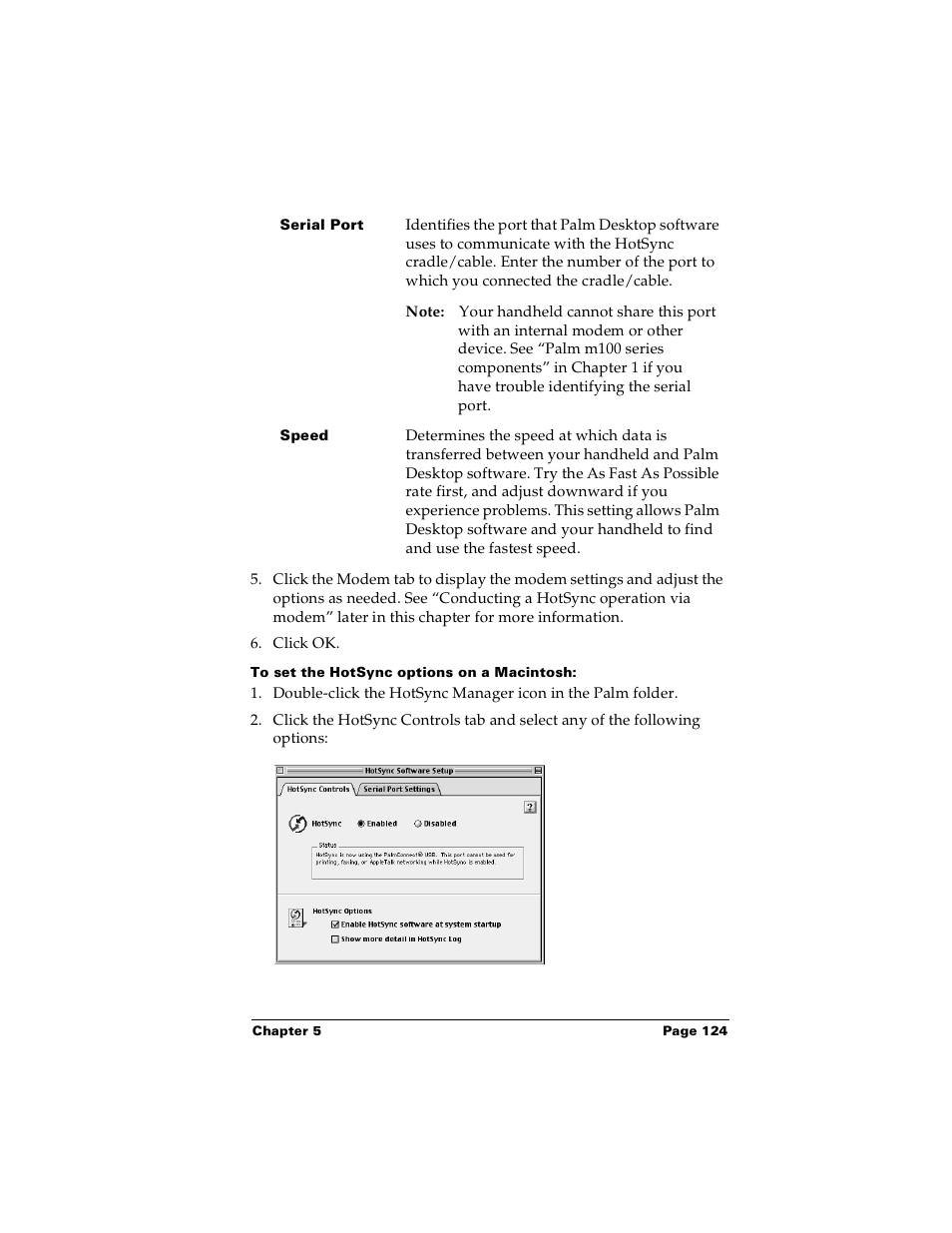 To set the hotsync options on a macintosh | Palm Handhelds m100 User Manual | Page 131 / 219