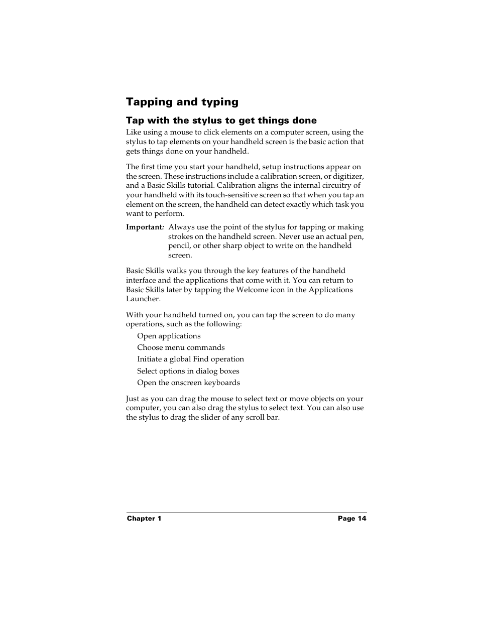 Tapping and typing, Tap with the stylus to get things done | Palm Handhelds m100 User Manual | Page 21 / 219