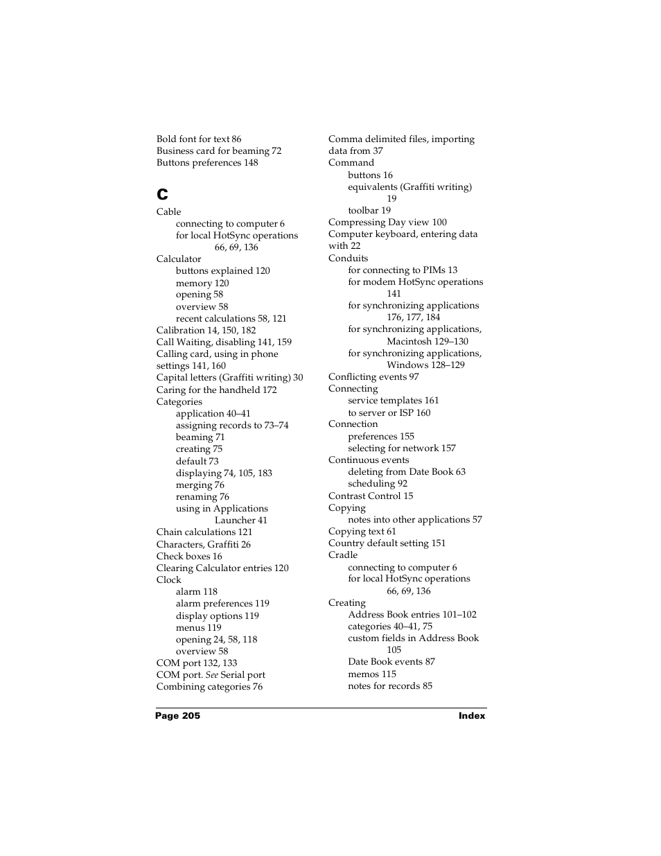 Palm Handhelds m100 User Manual | Page 212 / 219