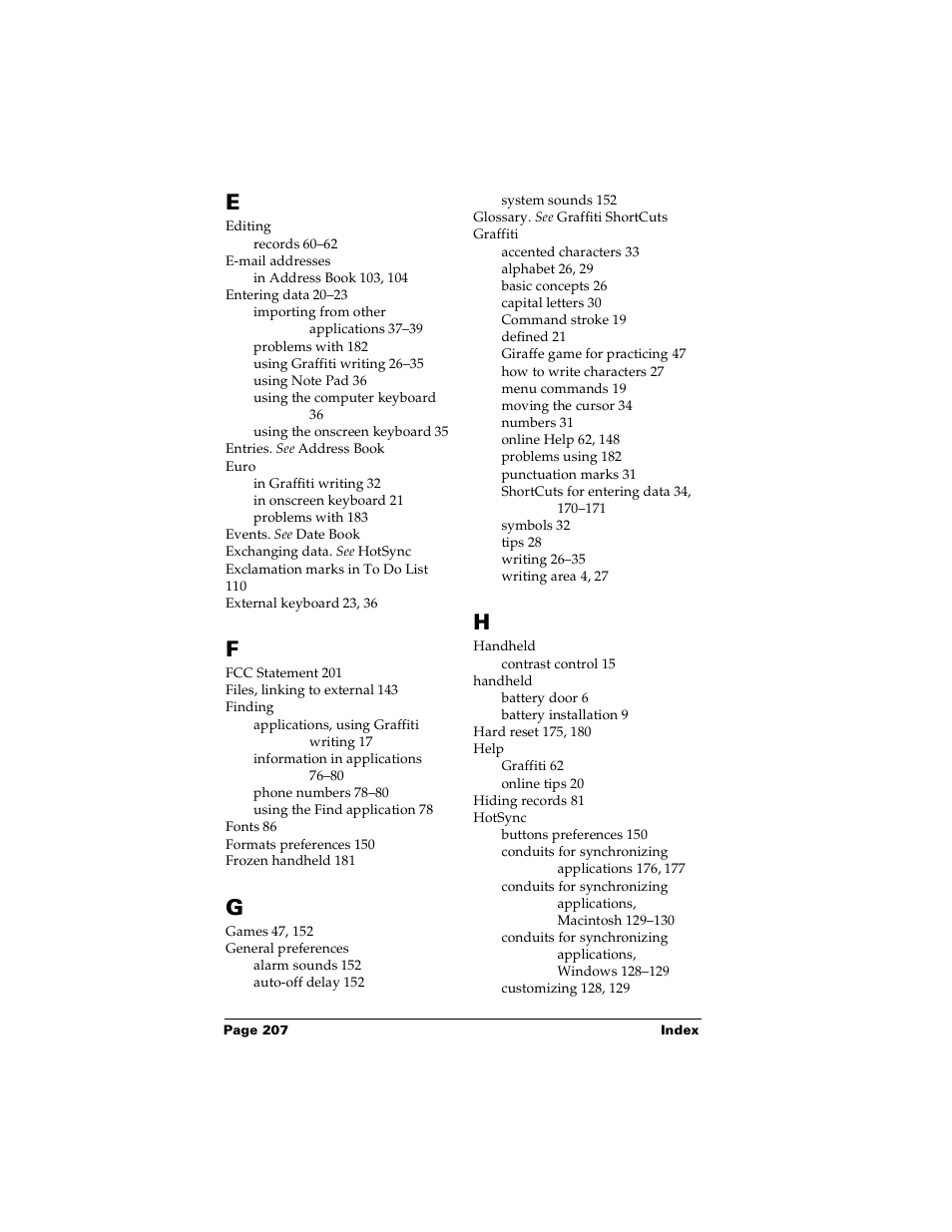 Palm Handhelds m100 User Manual | Page 214 / 219