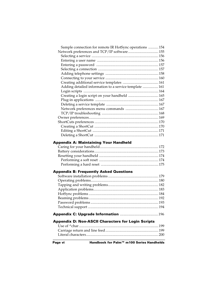 Palm Handhelds m100 User Manual | Page 6 / 219