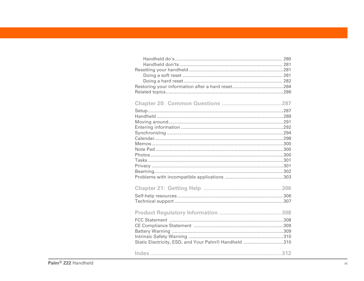 Palm Z22 User Manual | Page 11 / 343