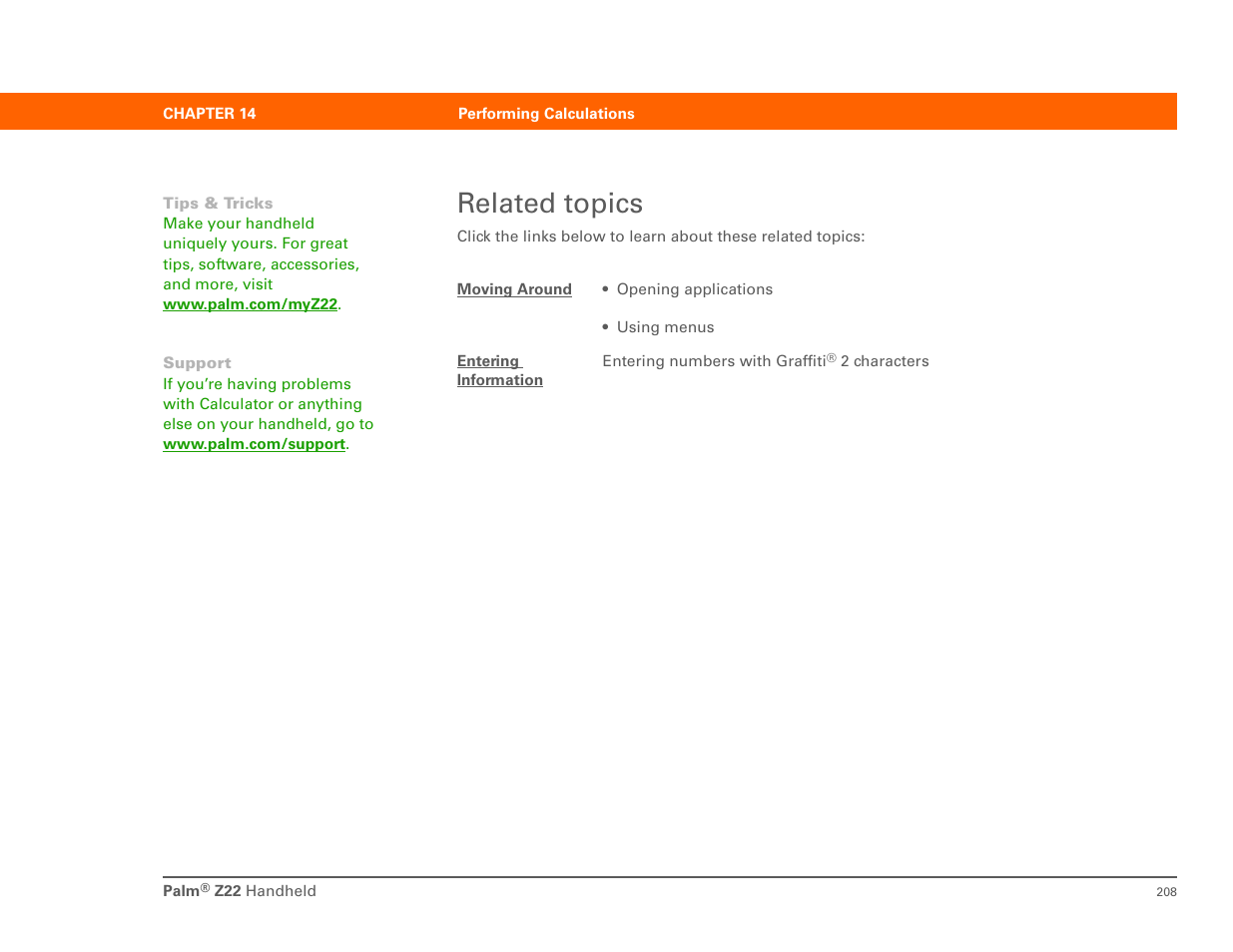 Related topics | Palm Z22 User Manual | Page 222 / 343
