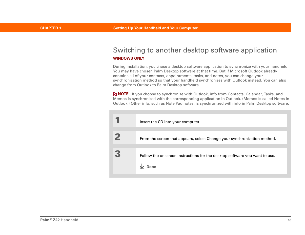 Switching to another desktop software application | Palm Z22 User Manual | Page 24 / 343