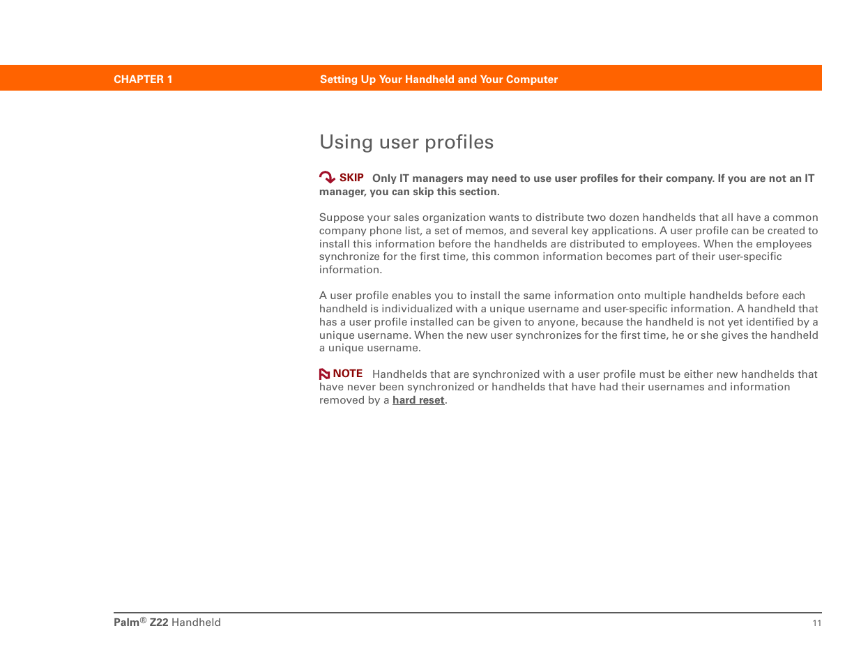 Using user profiles | Palm Z22 User Manual | Page 25 / 343