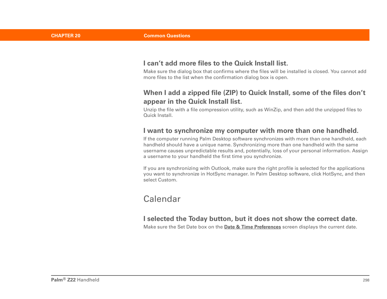 Calendar | Palm Z22 User Manual | Page 312 / 343