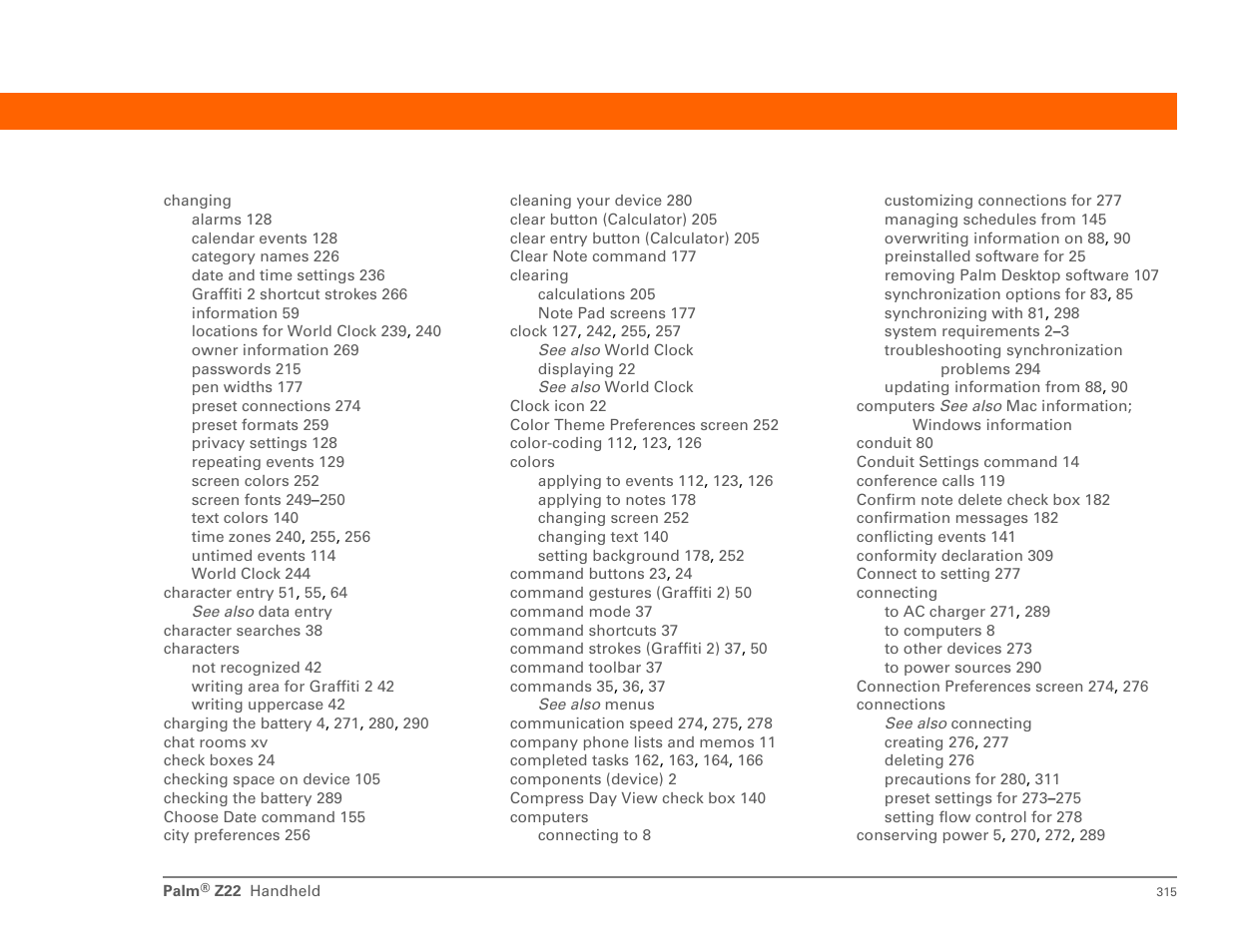 Palm Z22 User Manual | Page 329 / 343