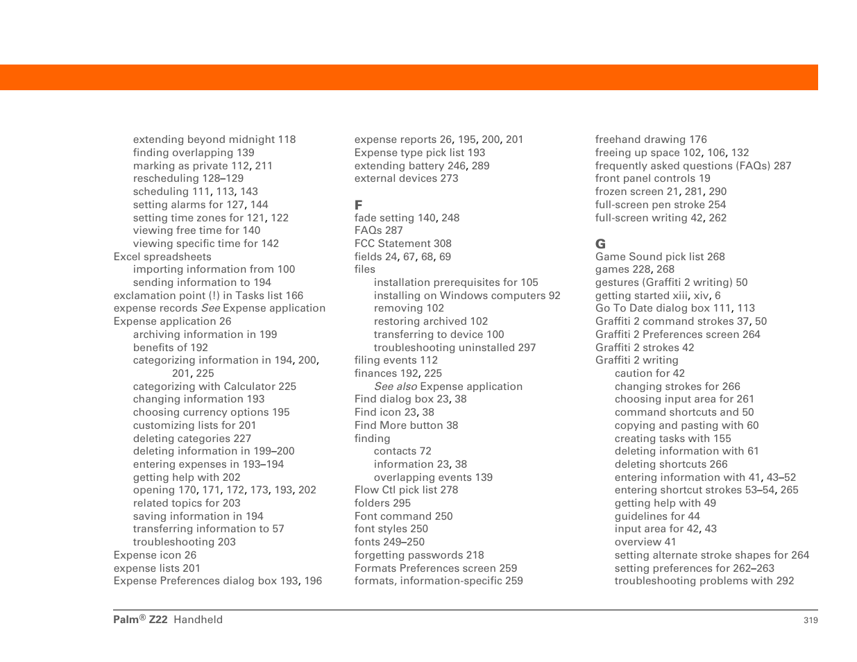 Palm Z22 User Manual | Page 333 / 343